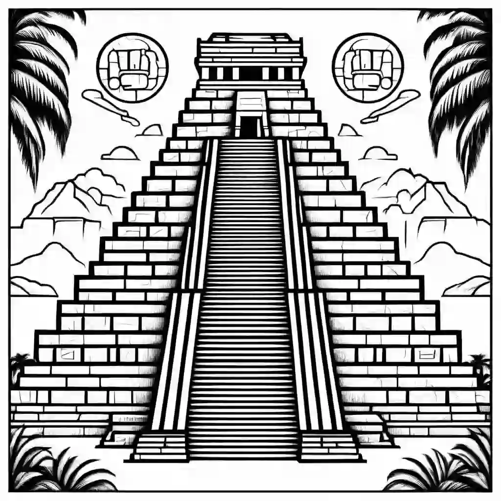 Mayan Chichen Itza coloring pages